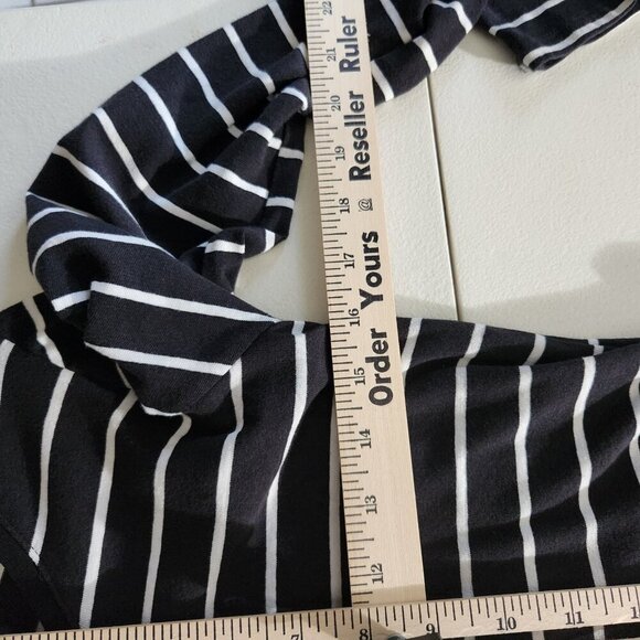 BumpStart Maternity Shirt Womens Medium Striped Long Sleeve Ruched Top - Picture 6 of 8